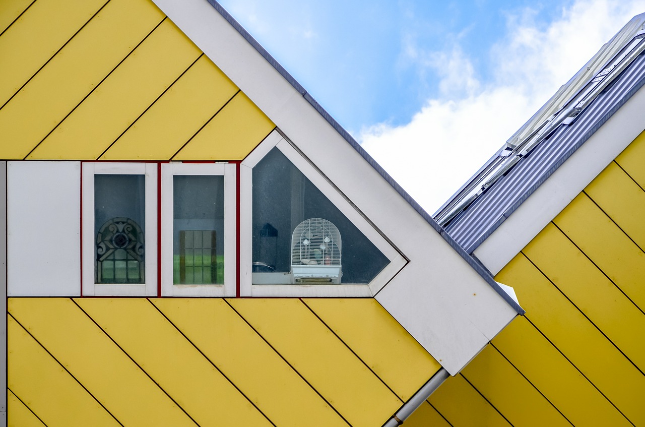 rotterdam cubic houses yellow free photo