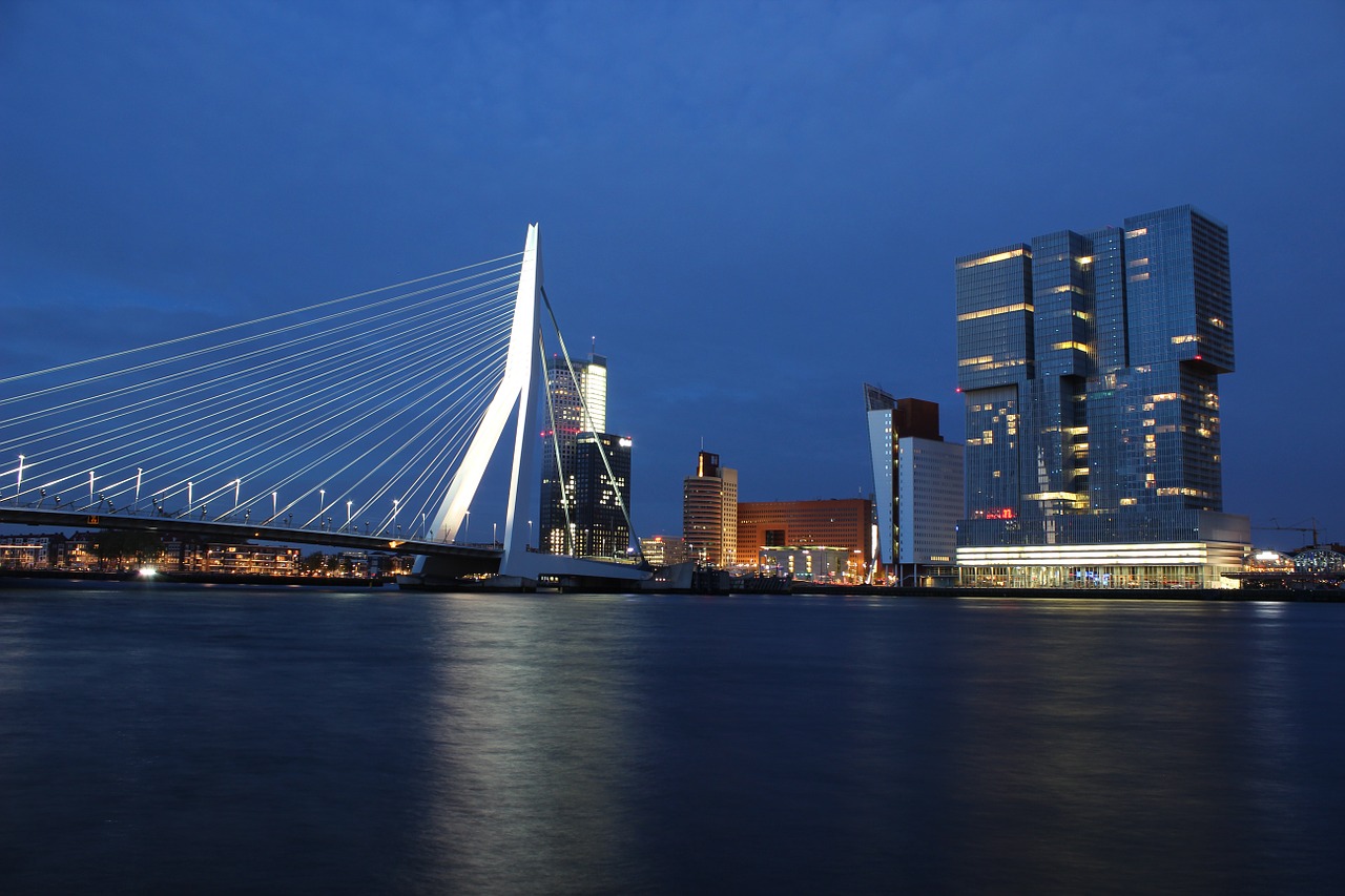 rotterdam city bridge free photo