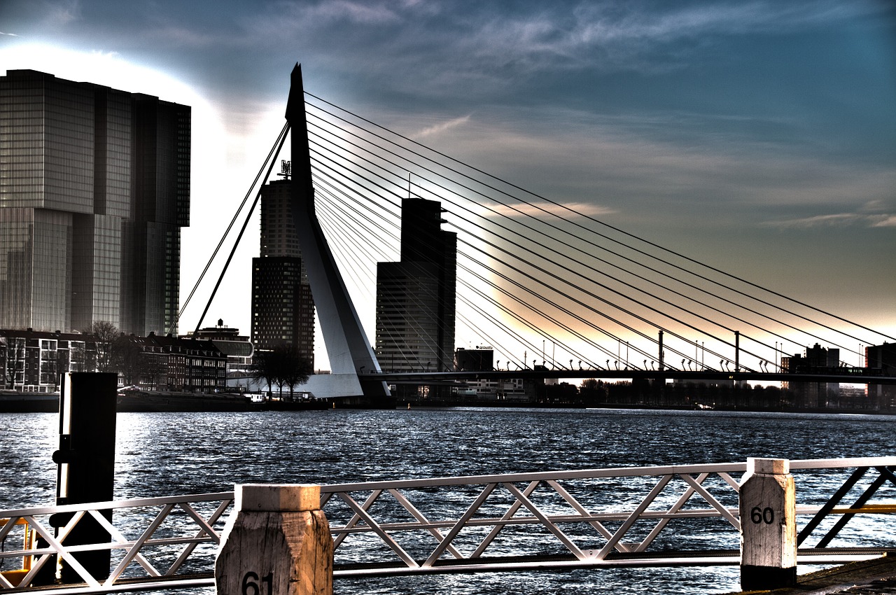 rotterdam bridge hdr free photo