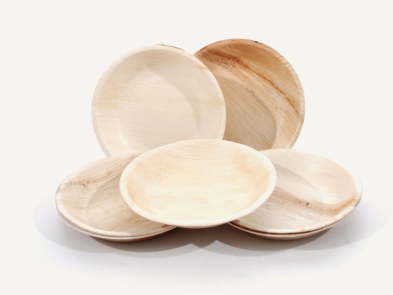 round plates palm leaf free photo