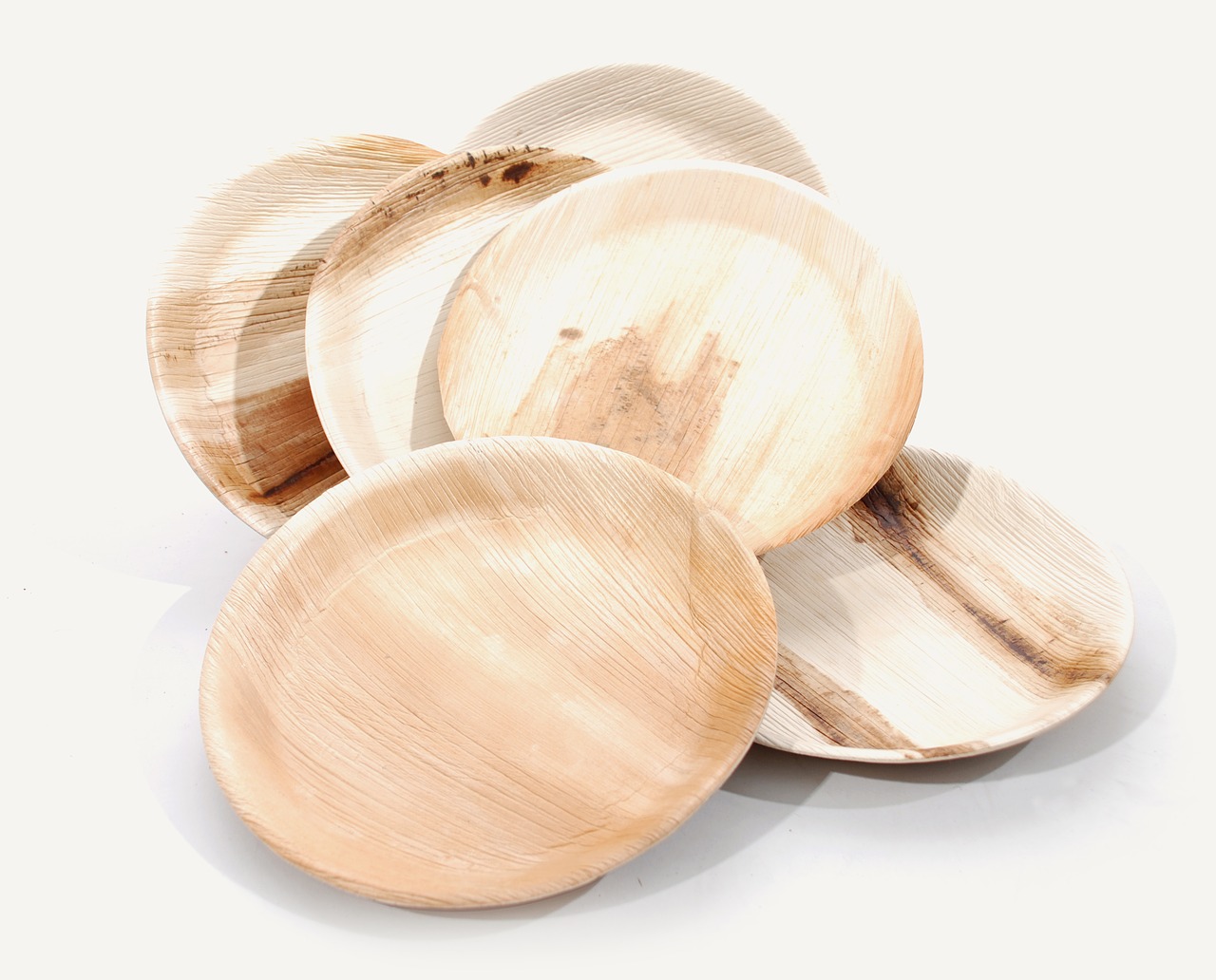 round plates palm leaf free photo