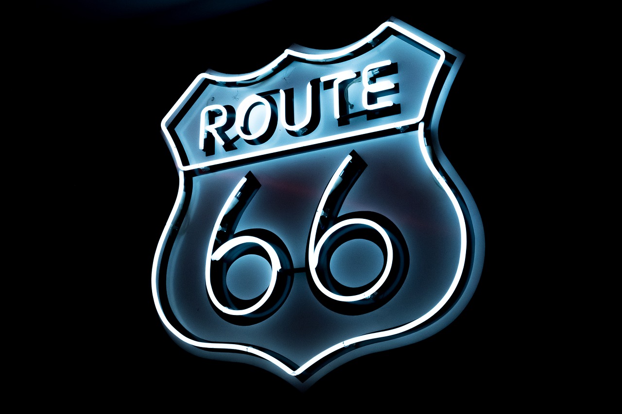 route 66  transport  neon light free photo