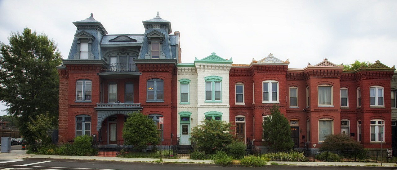 row houses washington dc city free photo