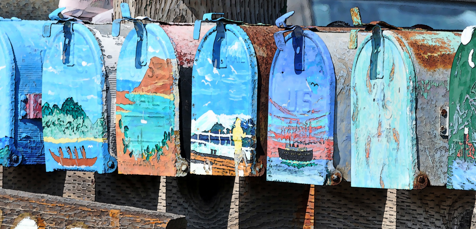 mailbox mailboxes painted free photo