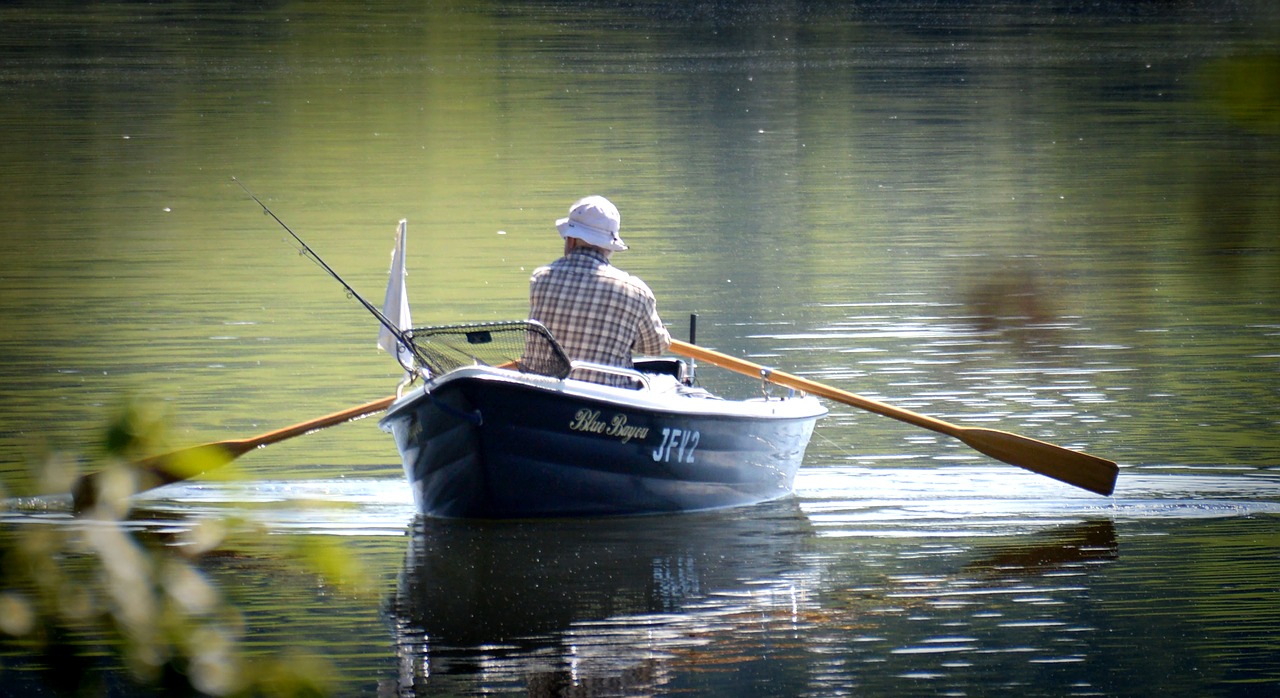 rower angler rowing boat free photo
