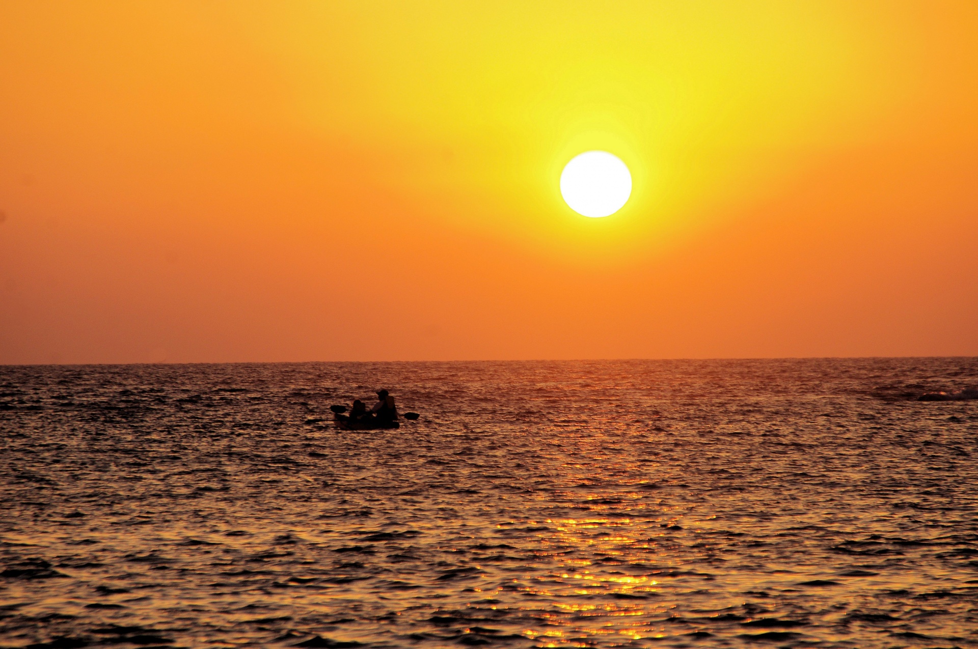 rowers sunset adventure free photo