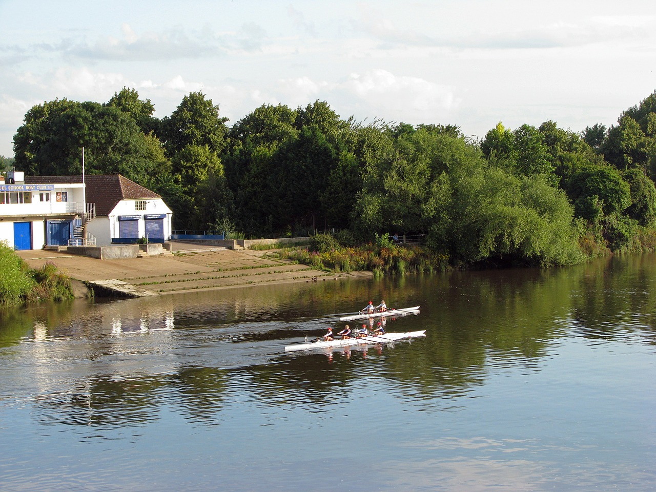 rowing river thames river free photo