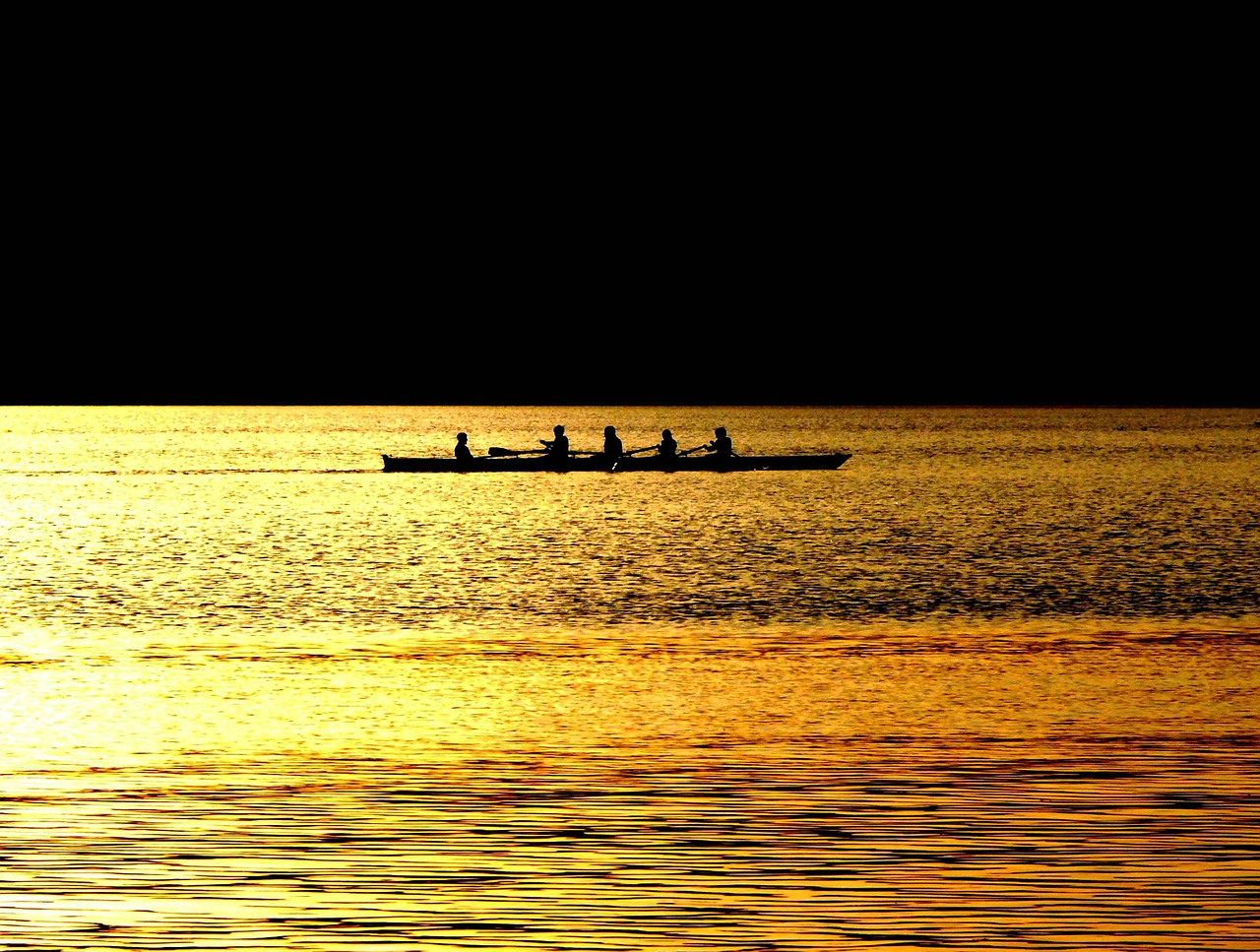 rowing boat rowing quad free photo