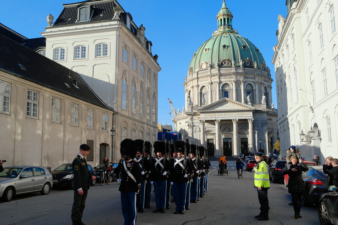 royal life guards soldiers the marble church free photo
