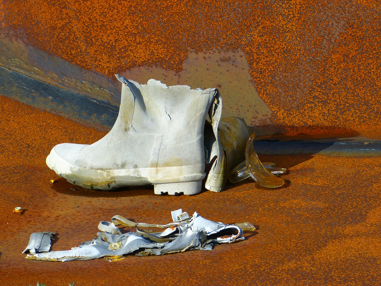 rubber boots shoe old free photo