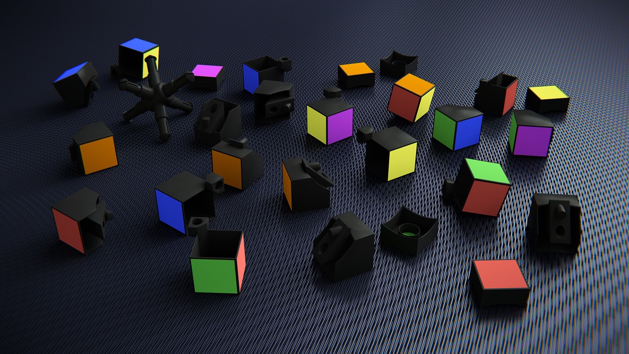 rubik's cube 3d broken free photo