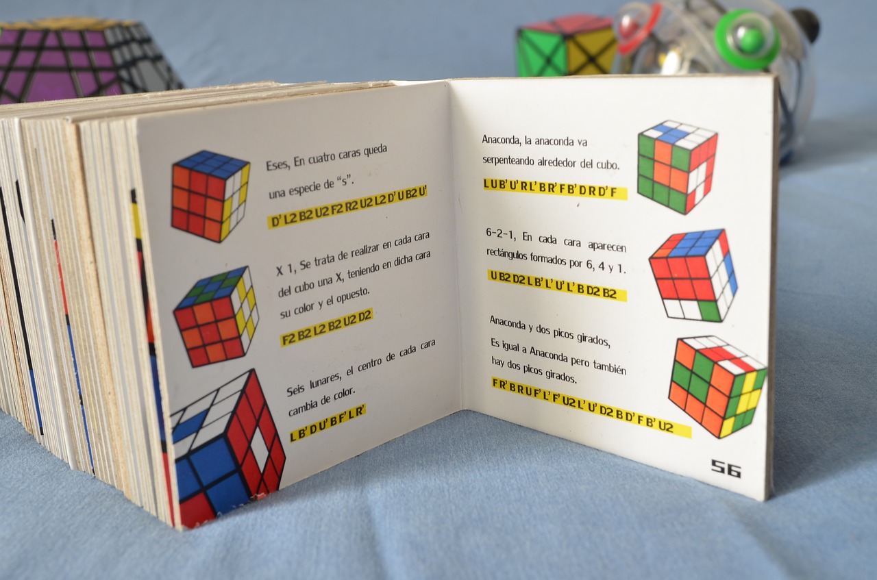 rubik's cube algorithms book free photo