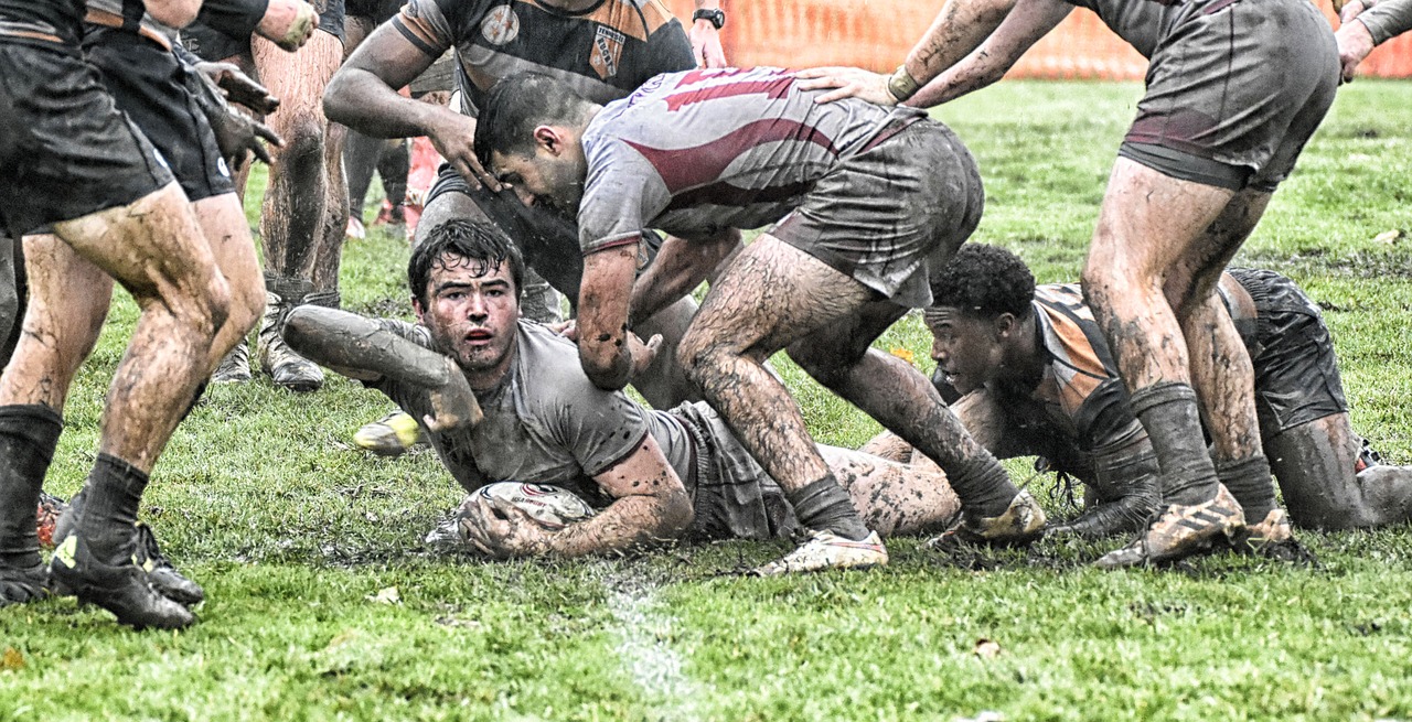 rugby  mud  try free photo