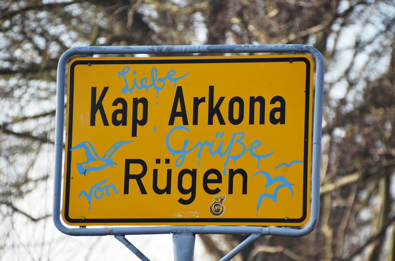 rügen cape arkona town sign free photo