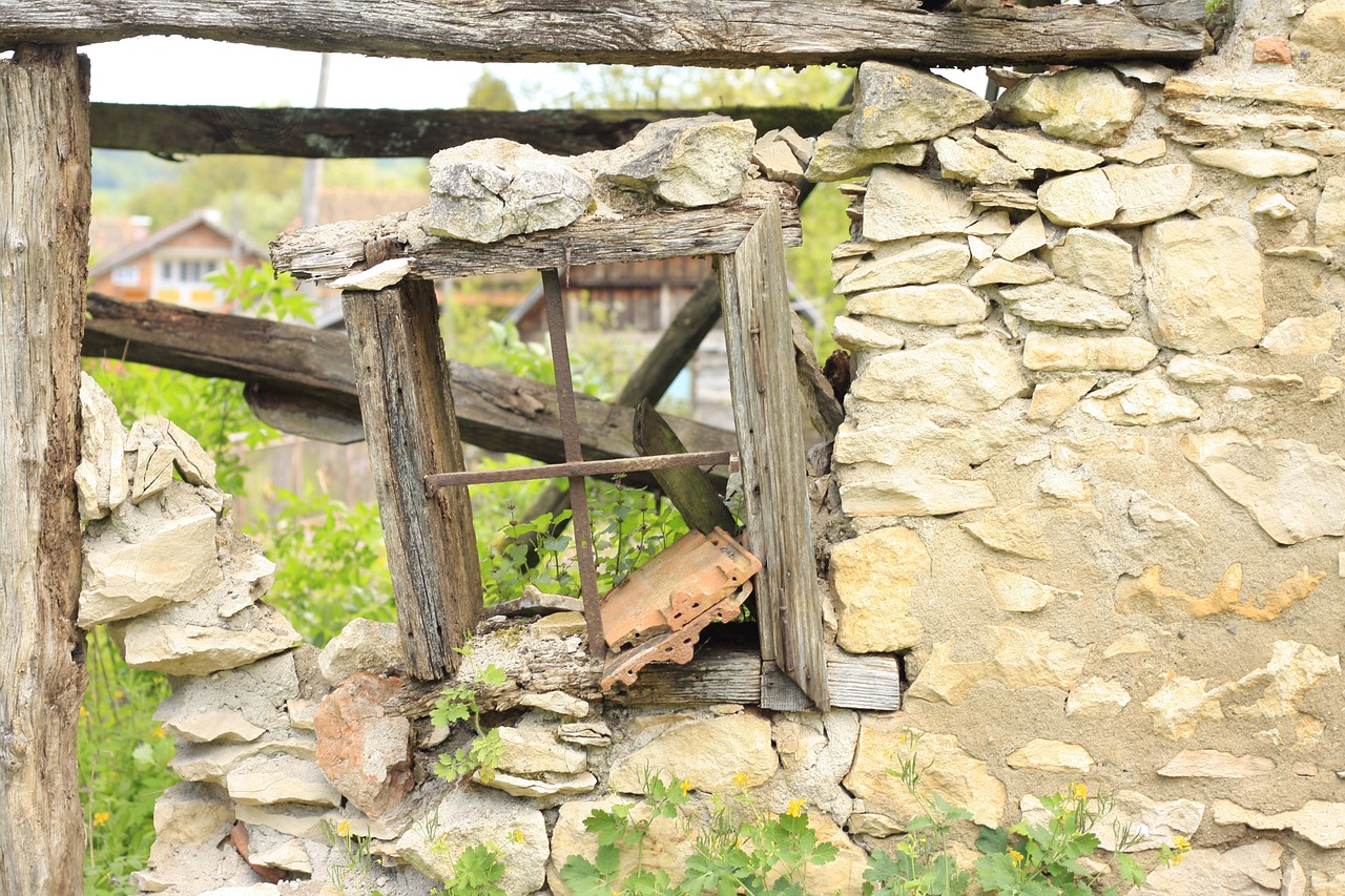 ruin window old free photo