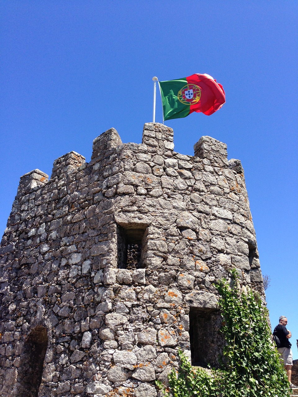 ruin flag portugal free photo