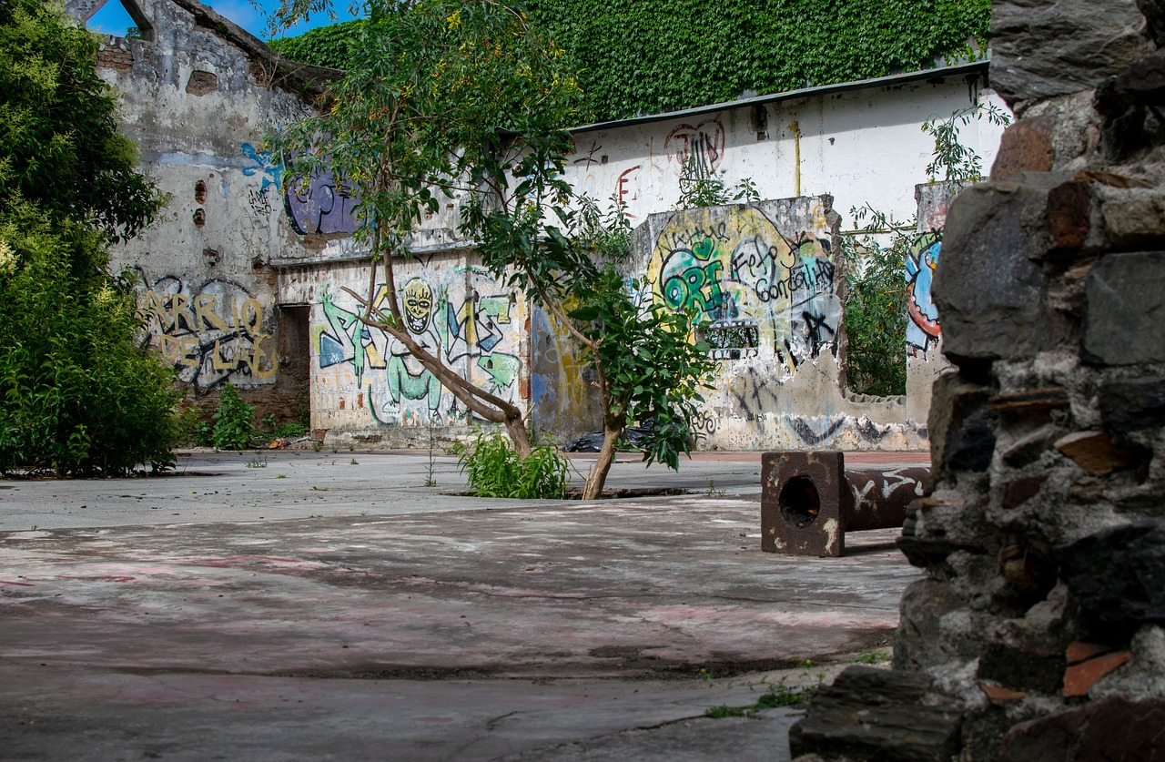 ruin  graffiti  colonia free photo