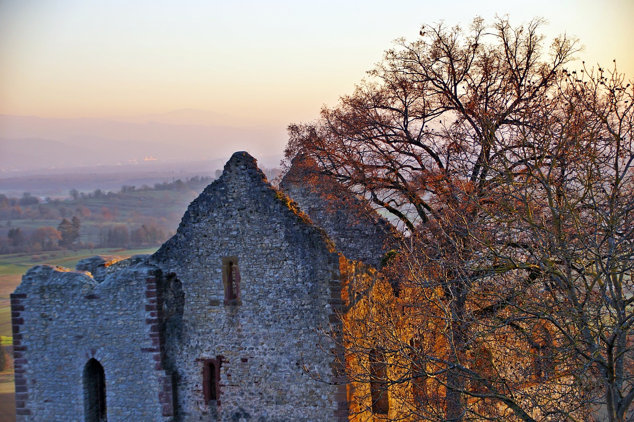 ruin  sunset  dusk free photo