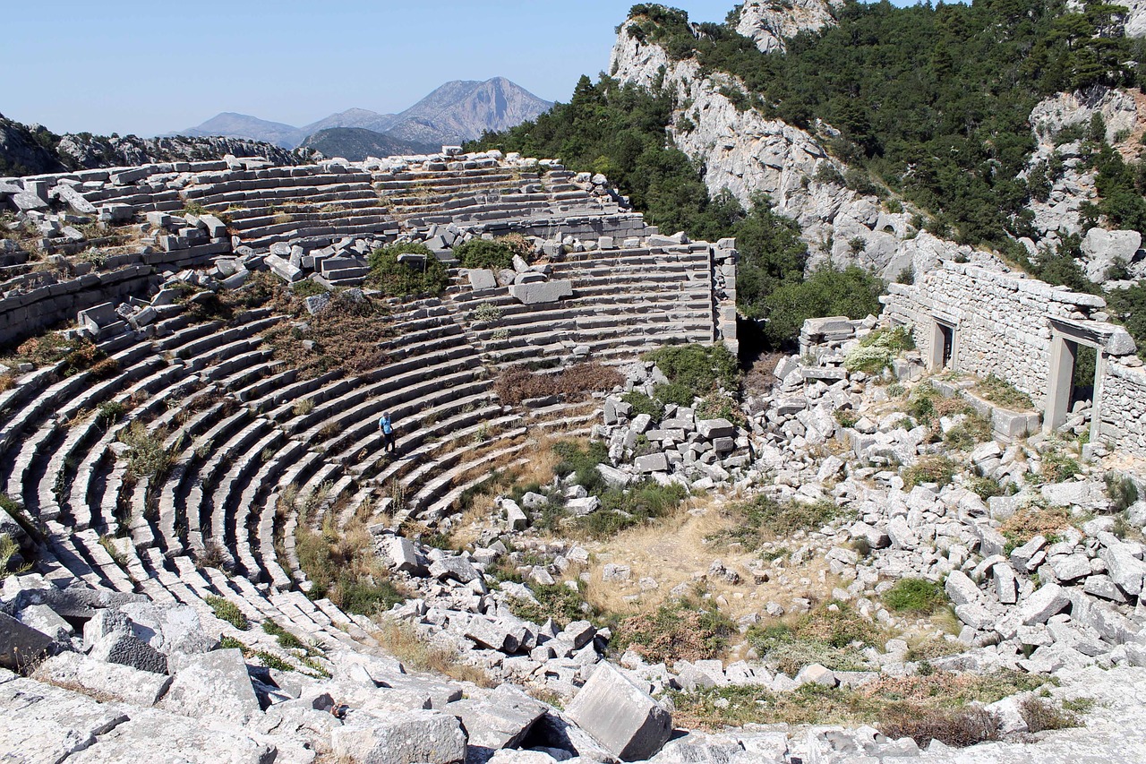 ruins amphitheater termessos free photo