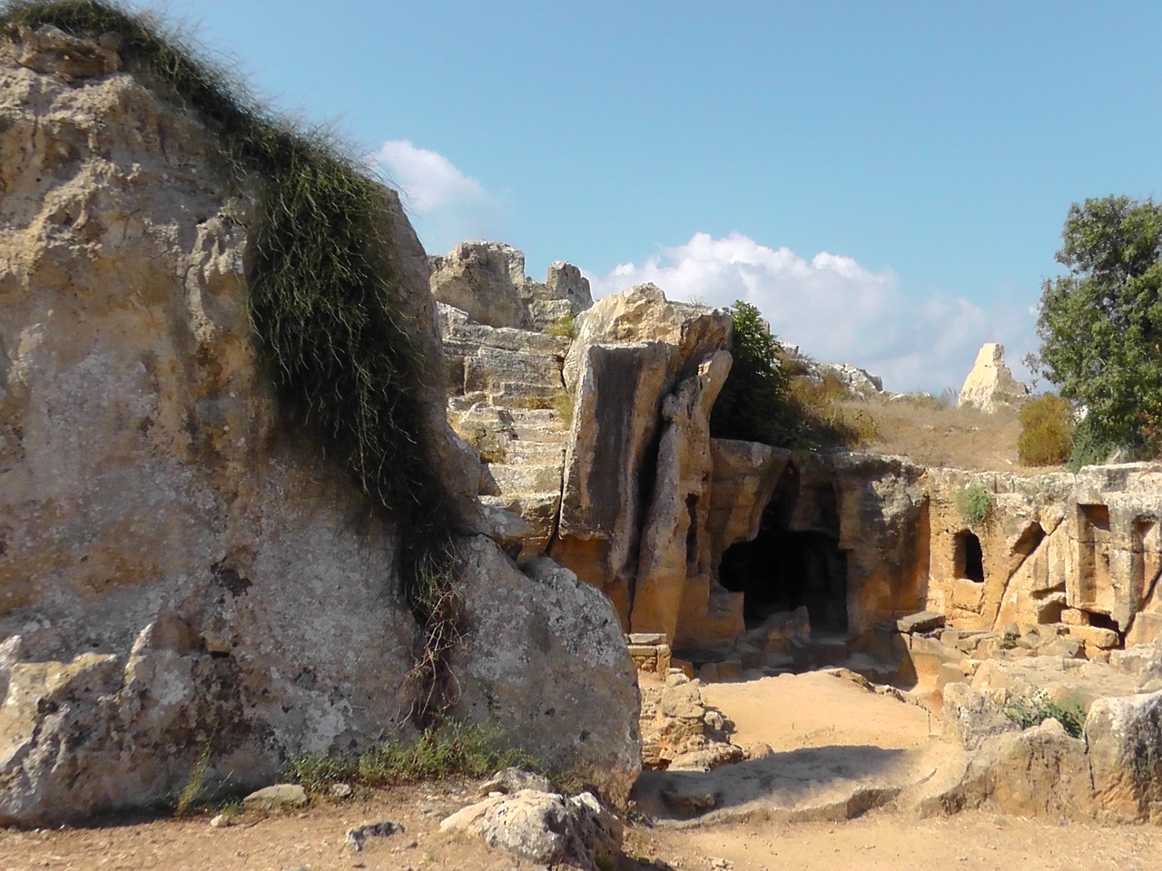 ruins cyprus cave free photo