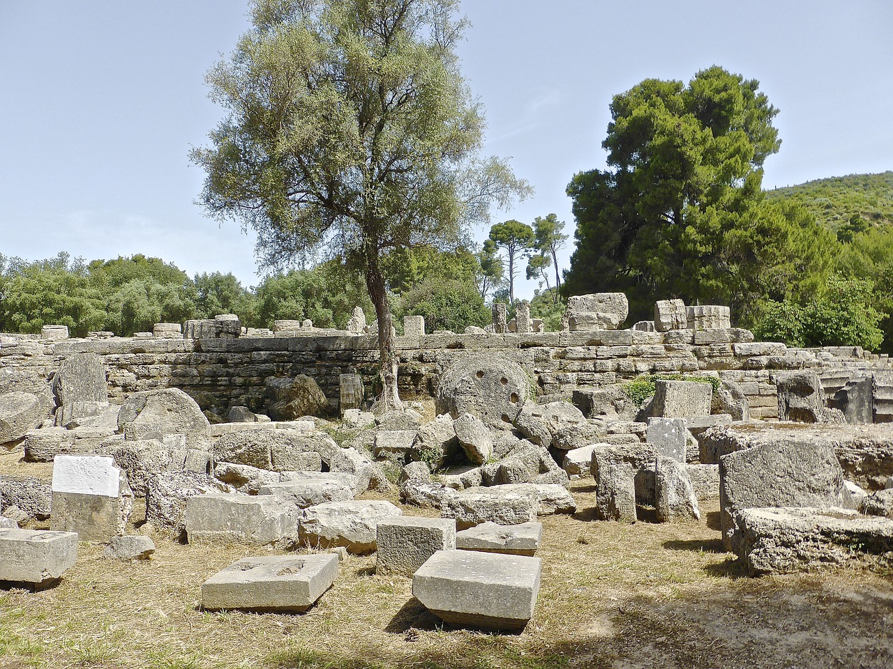ruins olympia ancient free photo