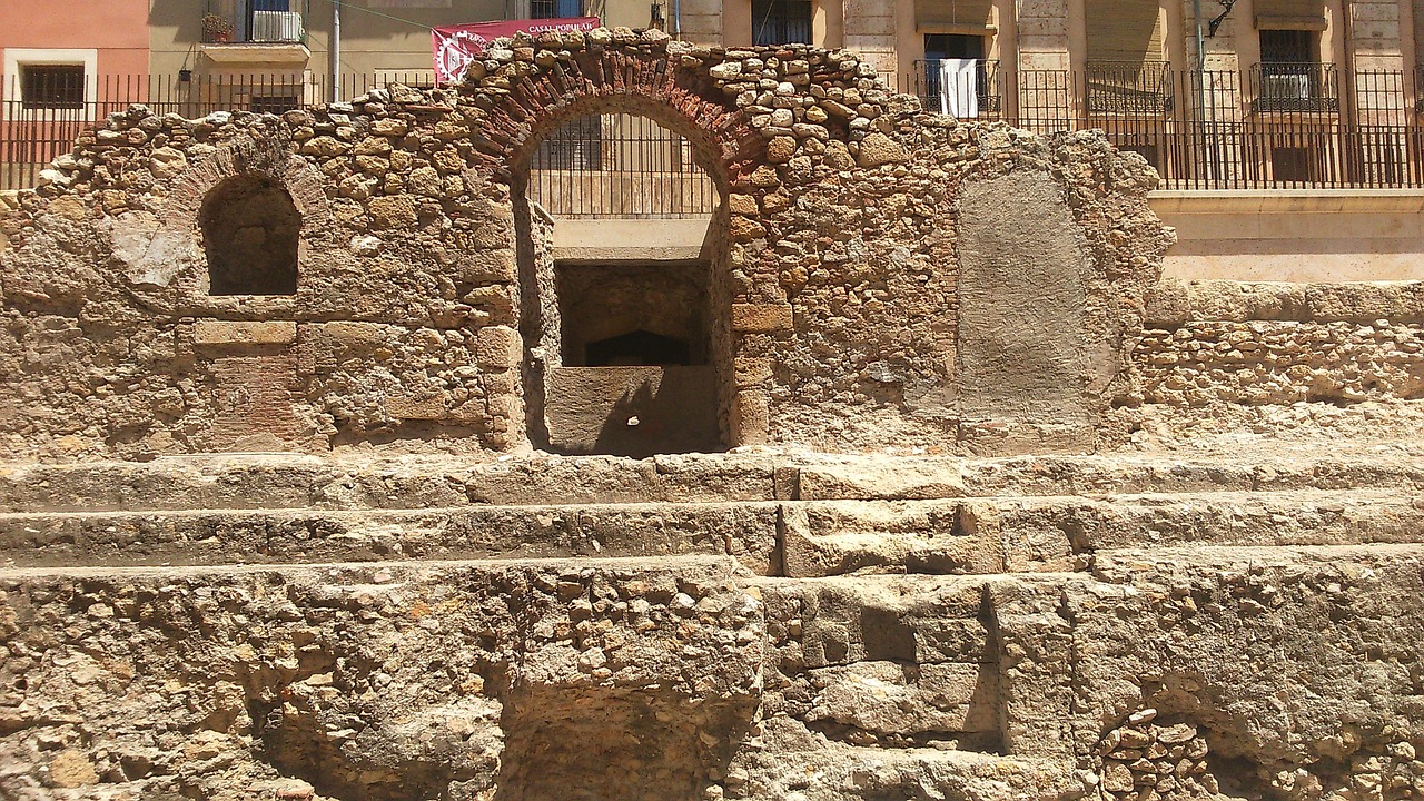 ruins tarragona roman free photo