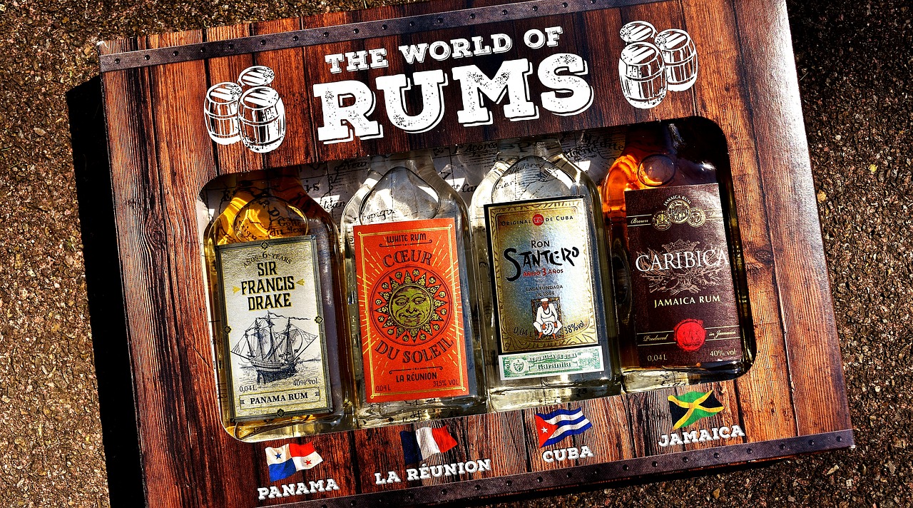 rum alcohol bottles free photo