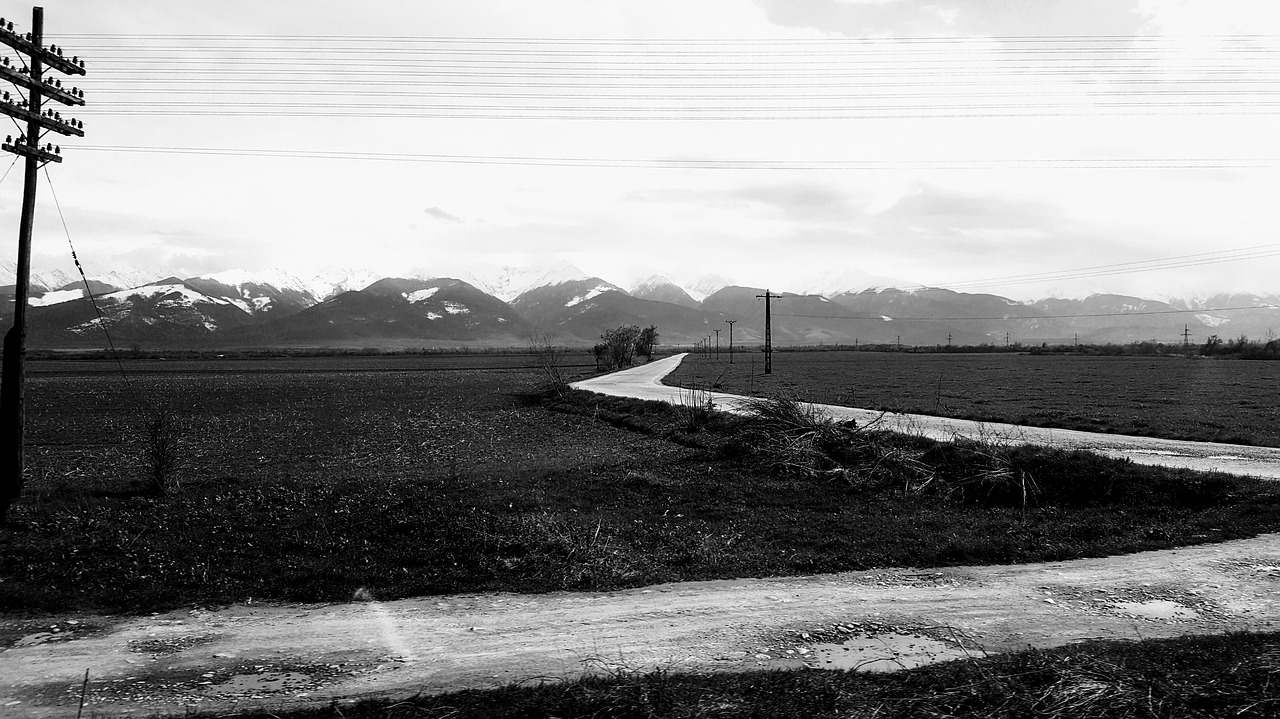 rural  mountain  black and white free photo