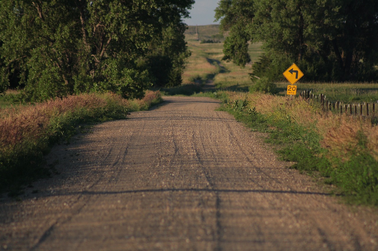 rural  nebraska  gravel road free photo