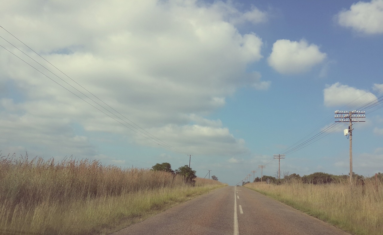 rural road power lines free photo