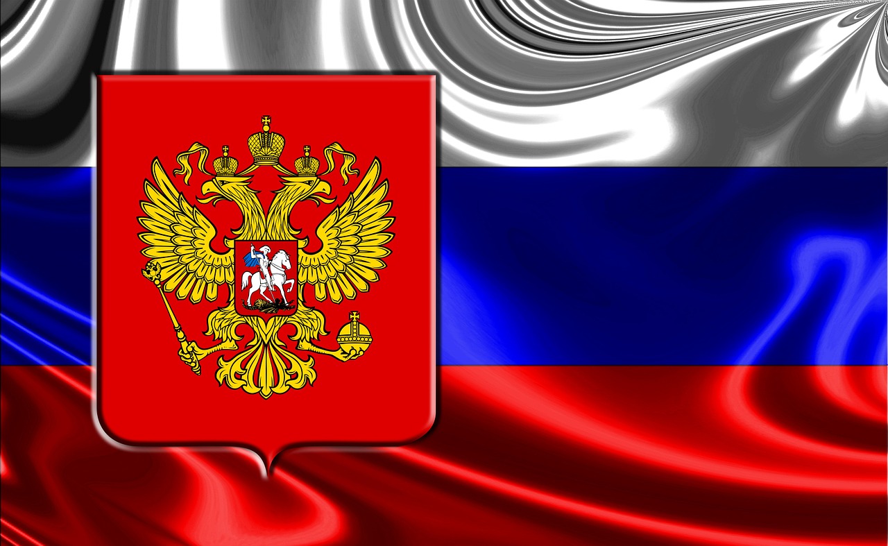 russia russian flag russian coat of arms free photo
