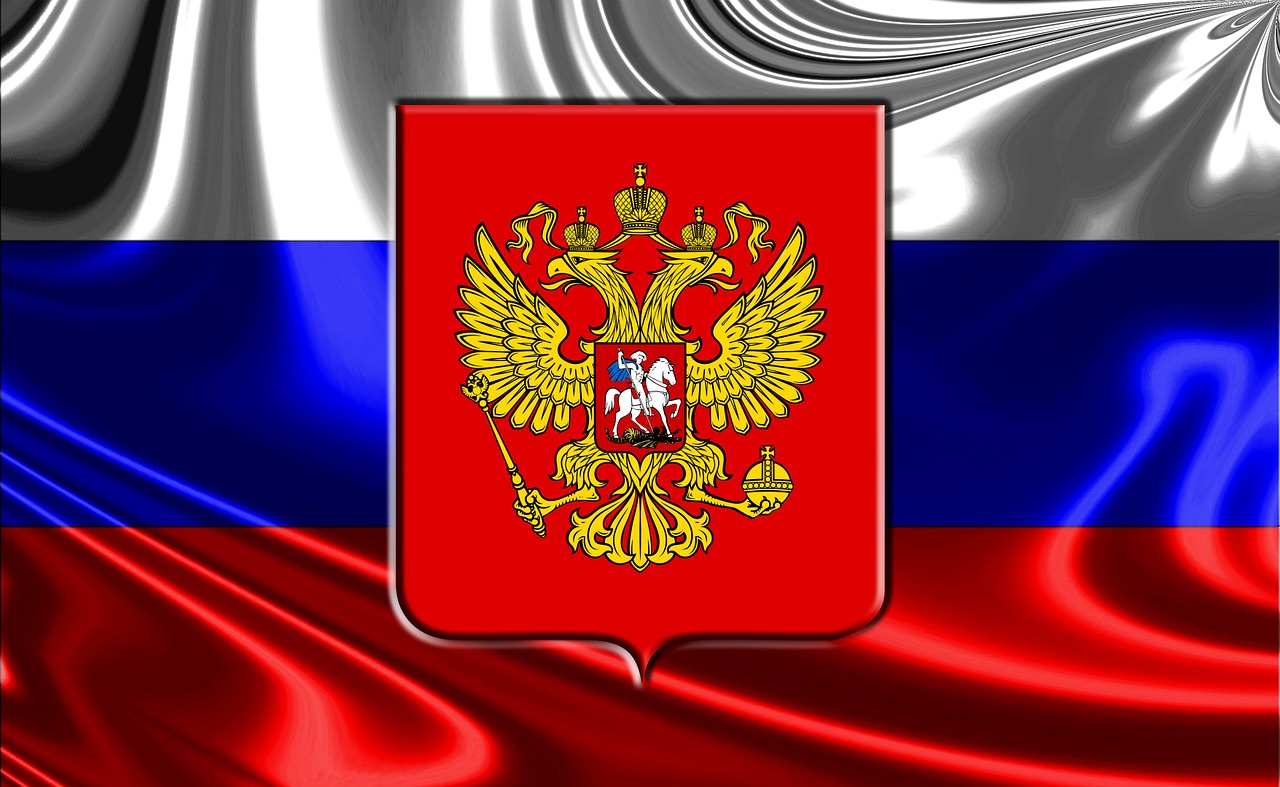 russia russian flag russian coat of arms free photo