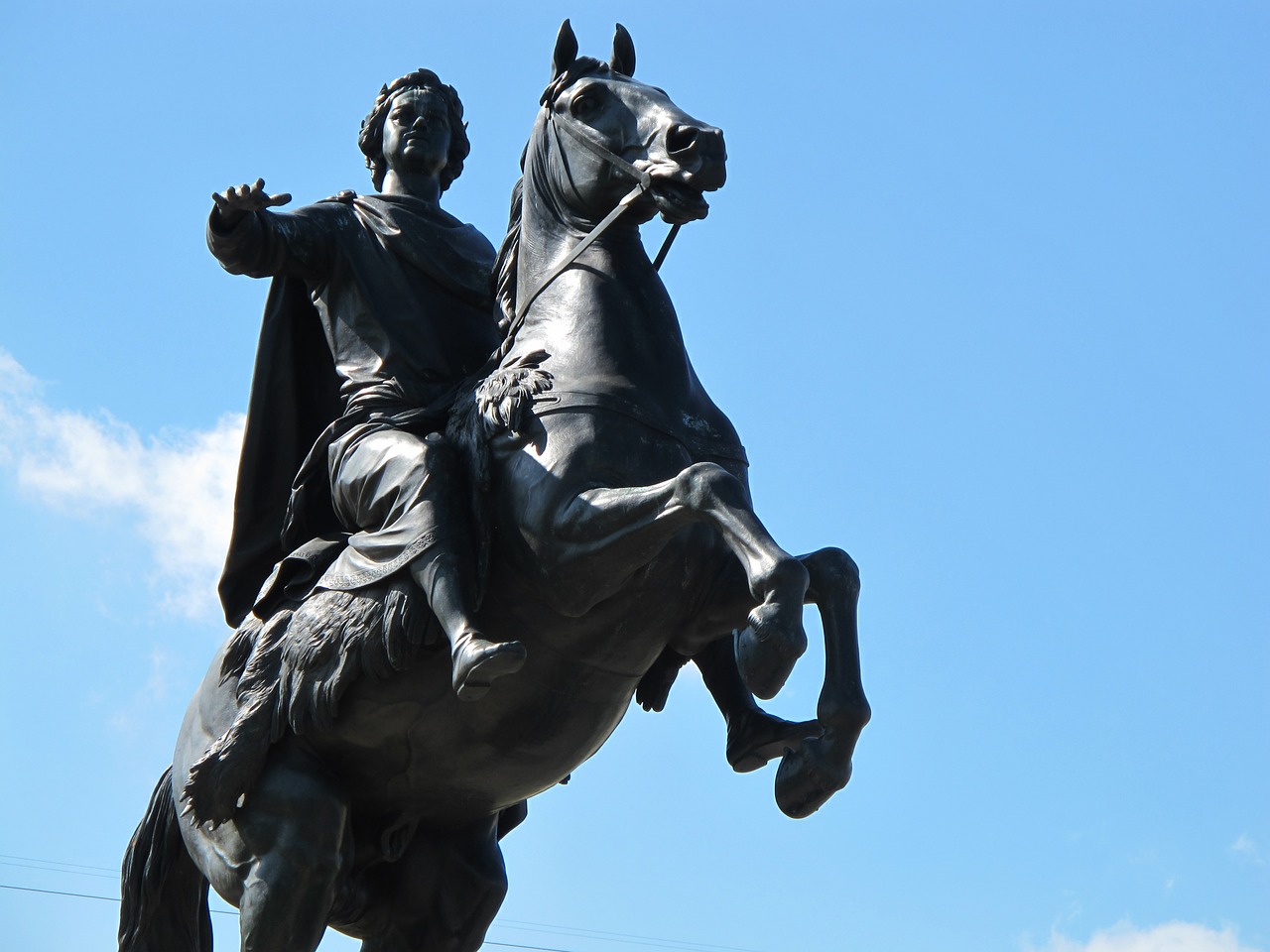 russia statue bronze horseman free photo