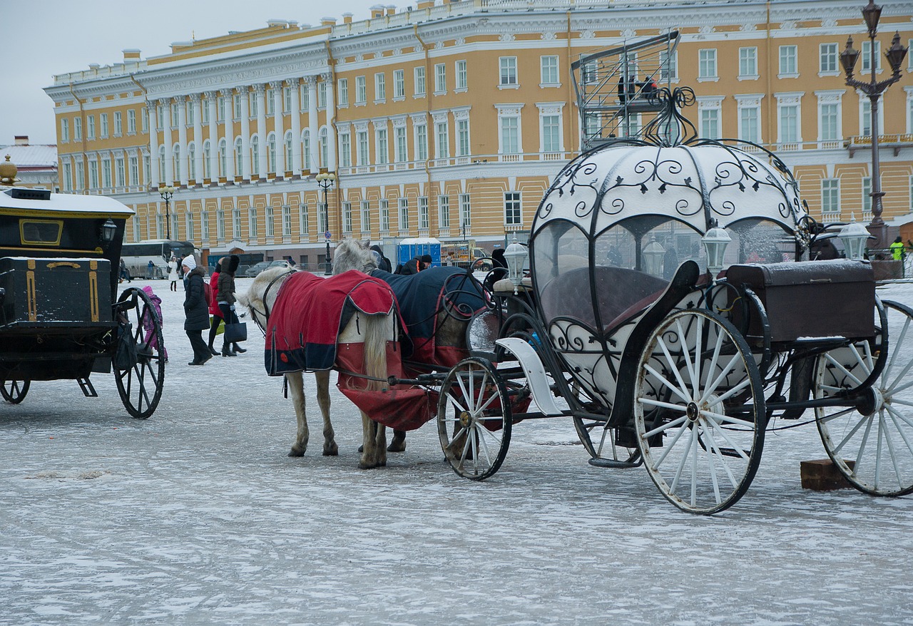russia saint-petersburg carriages free photo