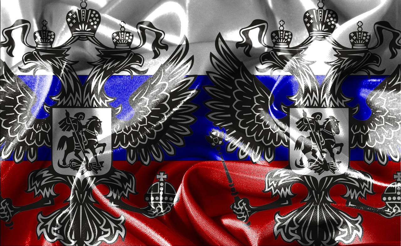 russian flag russian coat of arms russian imperial eagle free photo