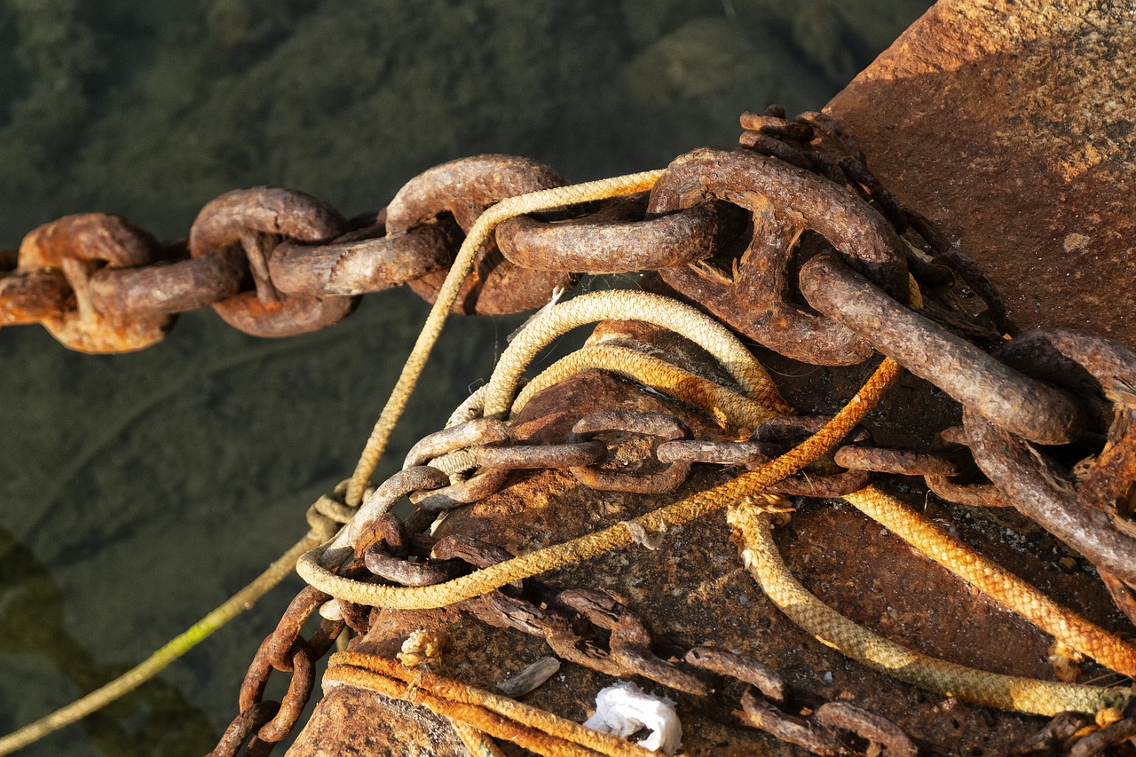 rust  sea  chains free photo