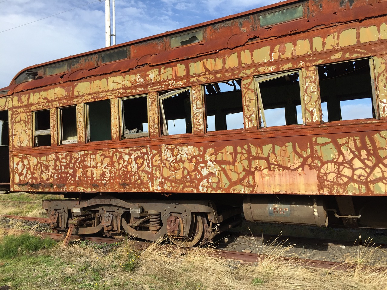 rusted train railroad free photo