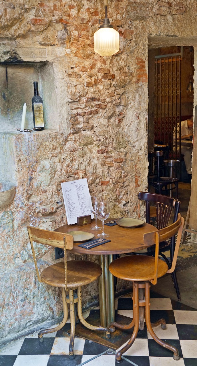 rustic restaurant table free photo