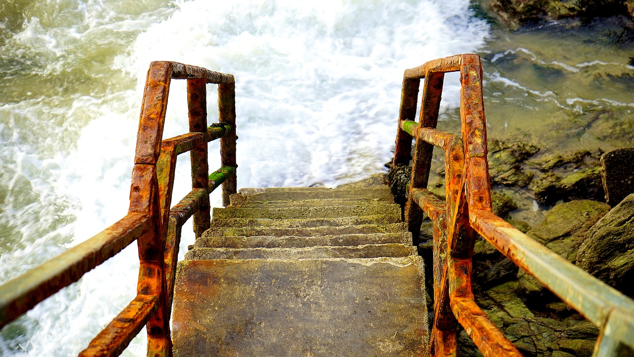 rusty stairs red free photo