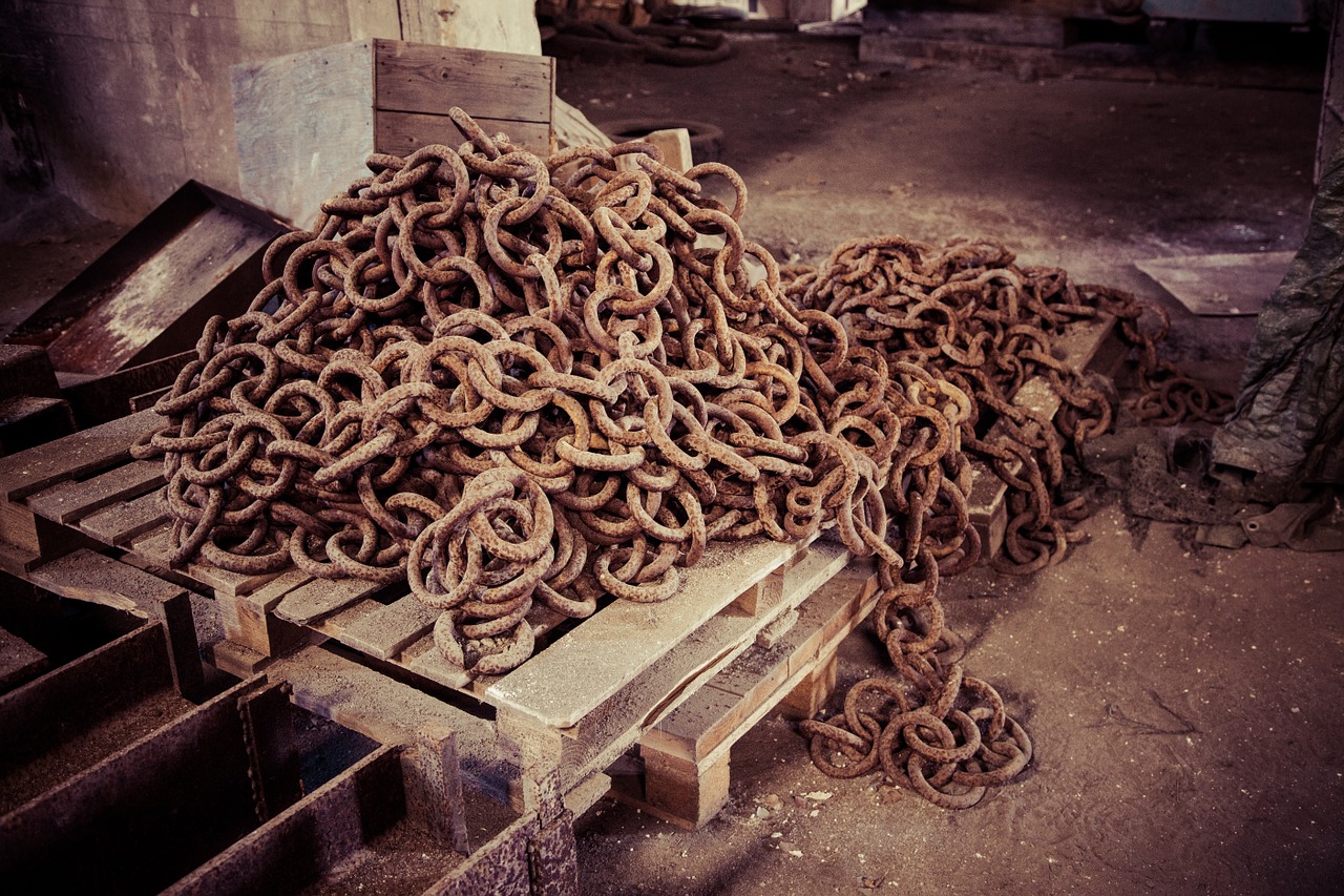 rusty chain decay abandoned factory free photo
