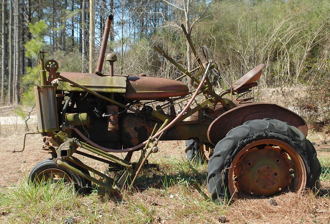 rusty tractor rustic old free photo