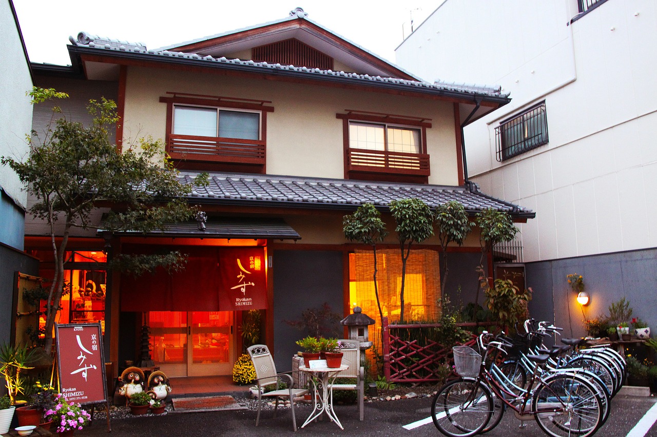 ryokan traditional japanese house evening free photo