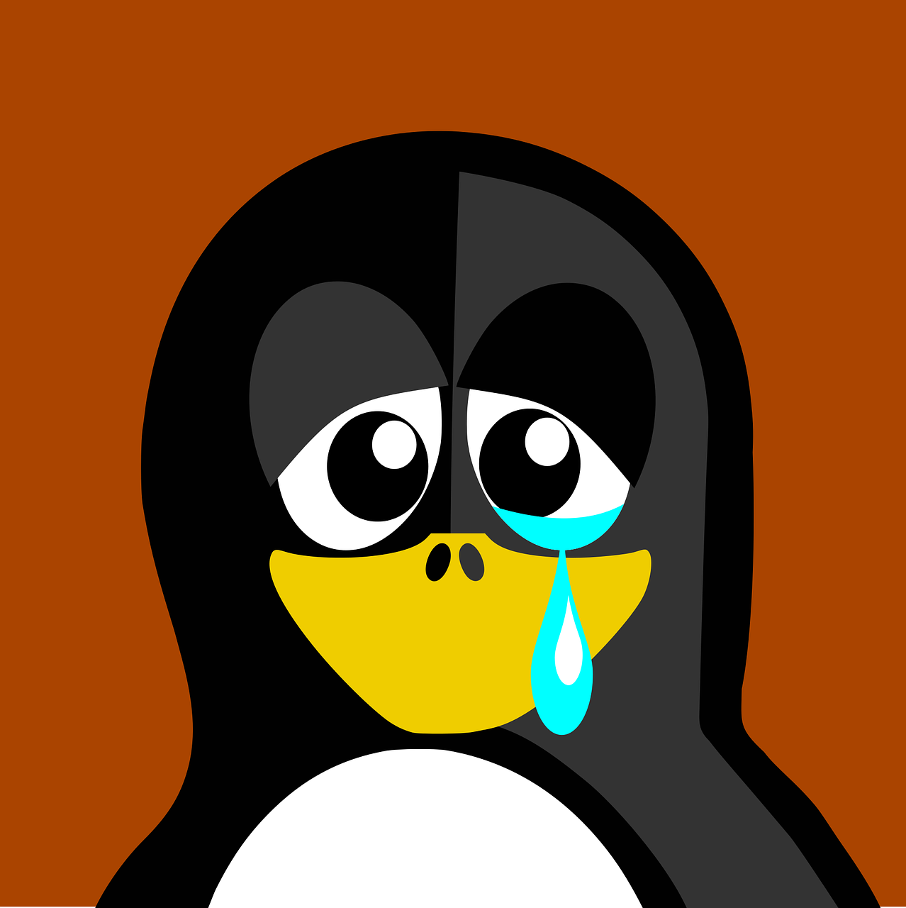 sad tux vector free photo