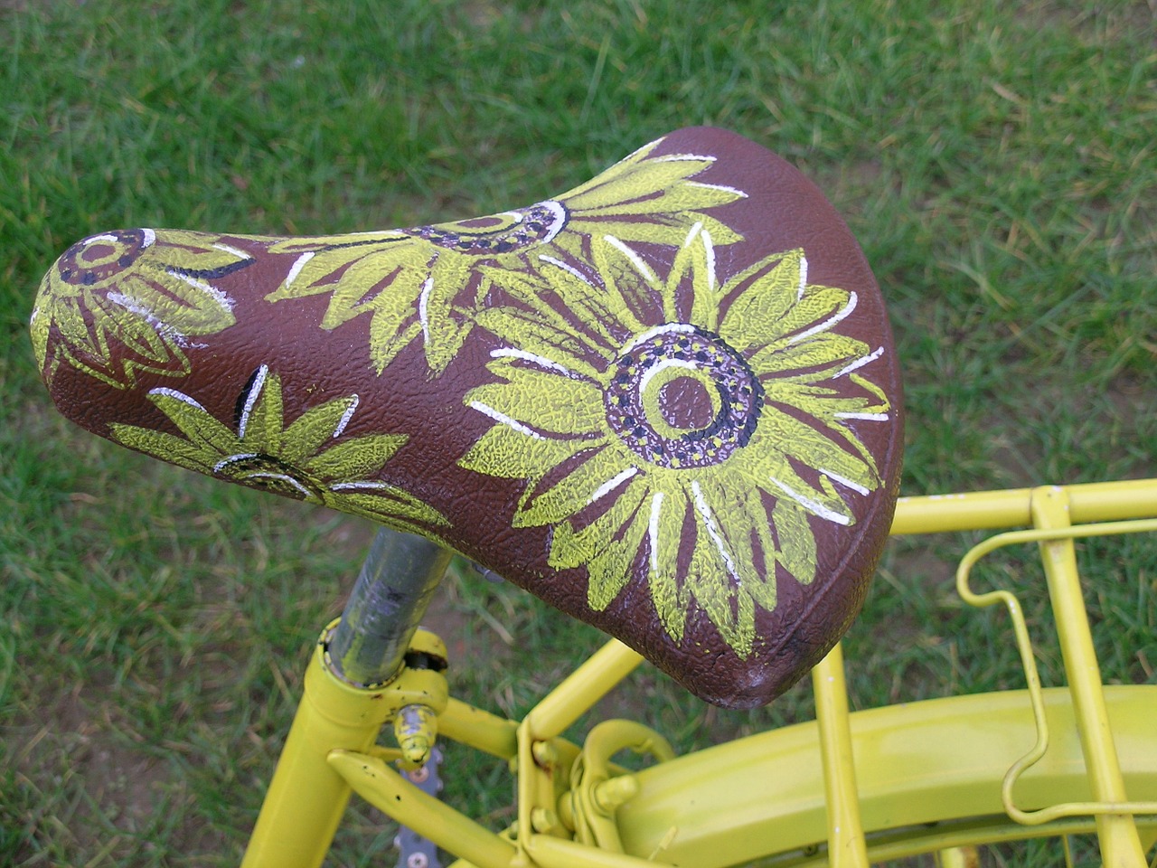 saddle bicycle flowers free photo