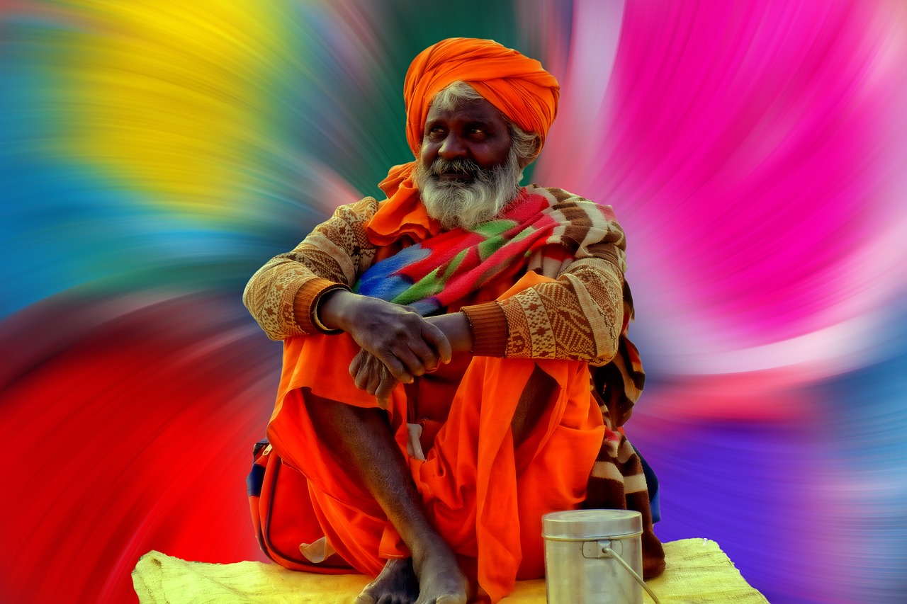 sadhu  color  colorful free photo