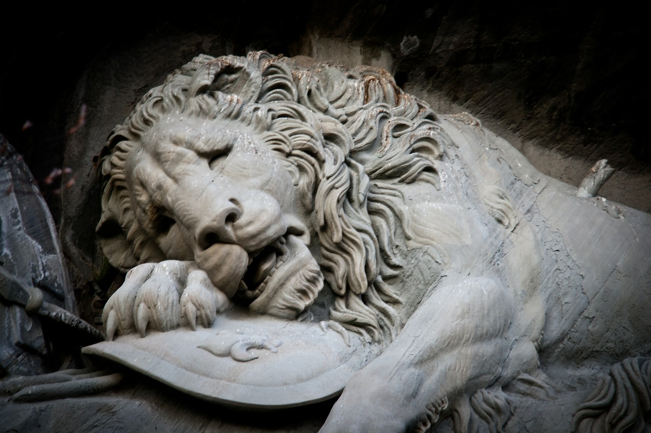 sadness of lions lucerne switzerland free photo