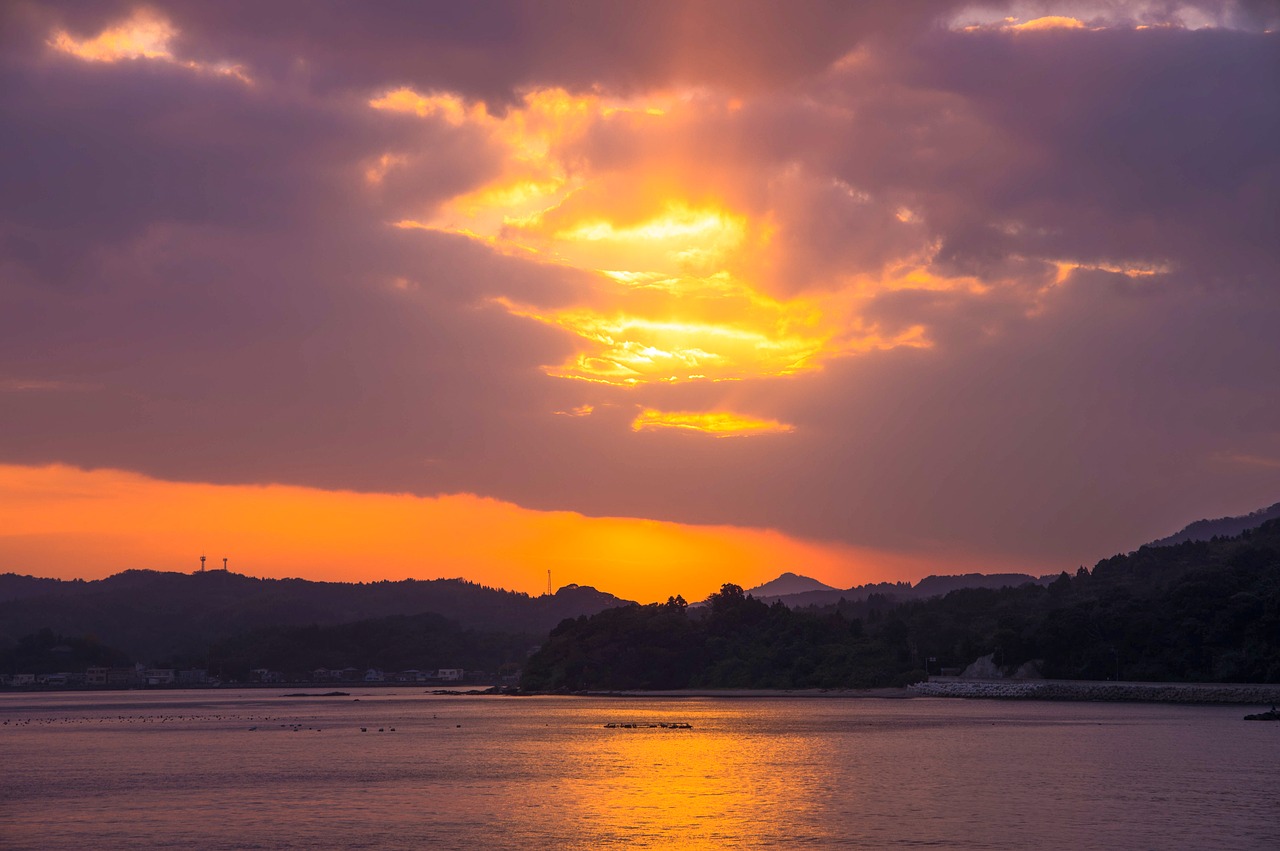 saganoseki sunset romantic free photo