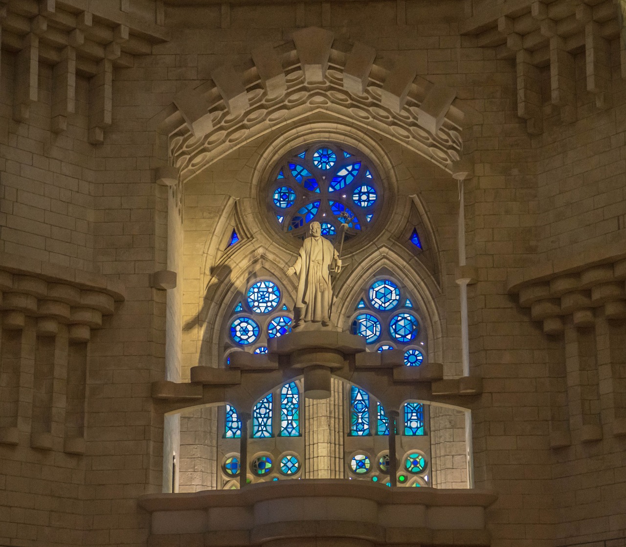 sagrada familia cathedral stained glass free photo