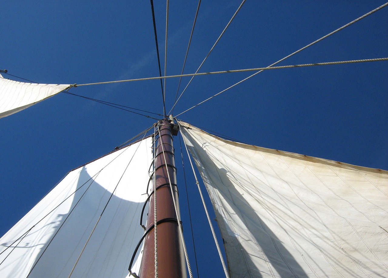 sail blue sky from the bottom free photo