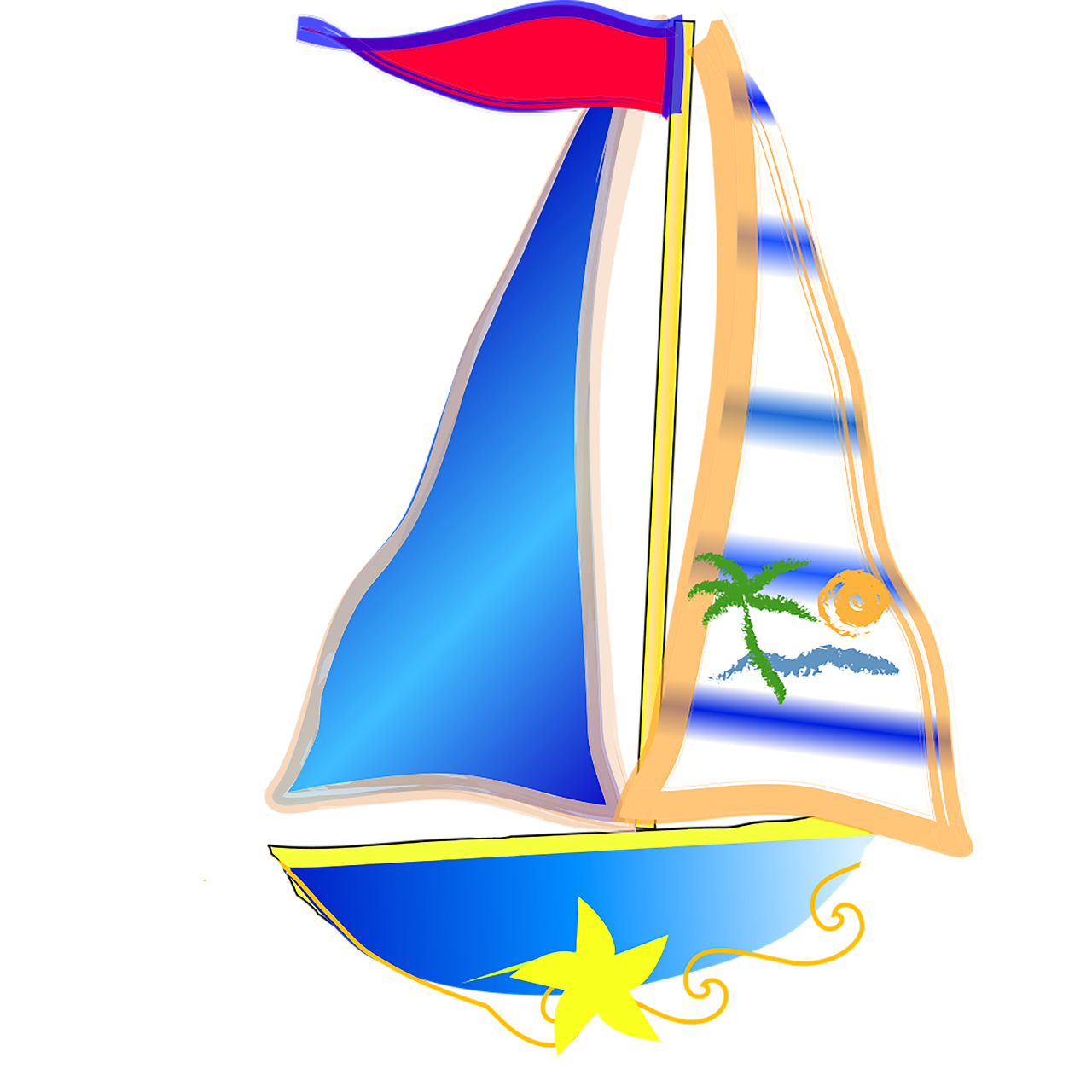 sail sail boat colorful free photo